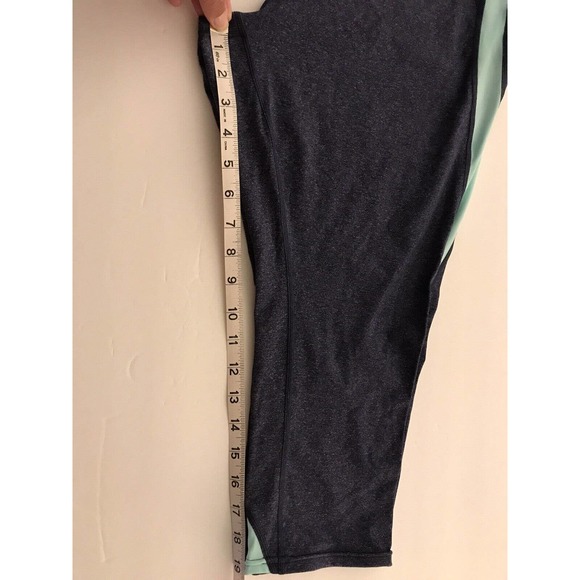 GAP Fit Capri Leggings XXL, Heathered Navy and Aqua - Picture 12 of 15